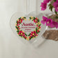 Auntie Christmas Ornament - You Make Christmas Brighter - Burgundy Floral Heart