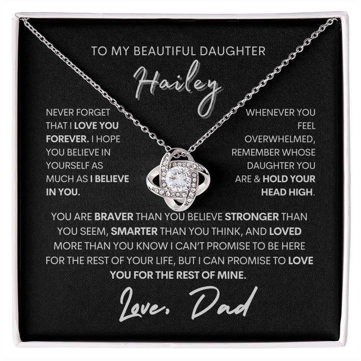 Personalized Daughter's Gift Love Knot Necklace - Babaccam