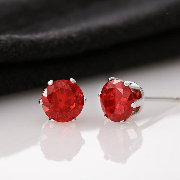 Red Cubic Zirconia Earrings - Babaccam