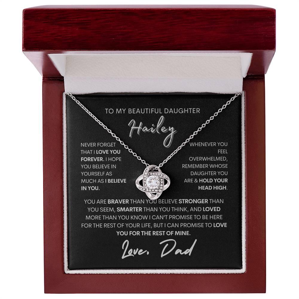 To My Beautiful Daughter Personalized Love Knot Necklace - Babaccam