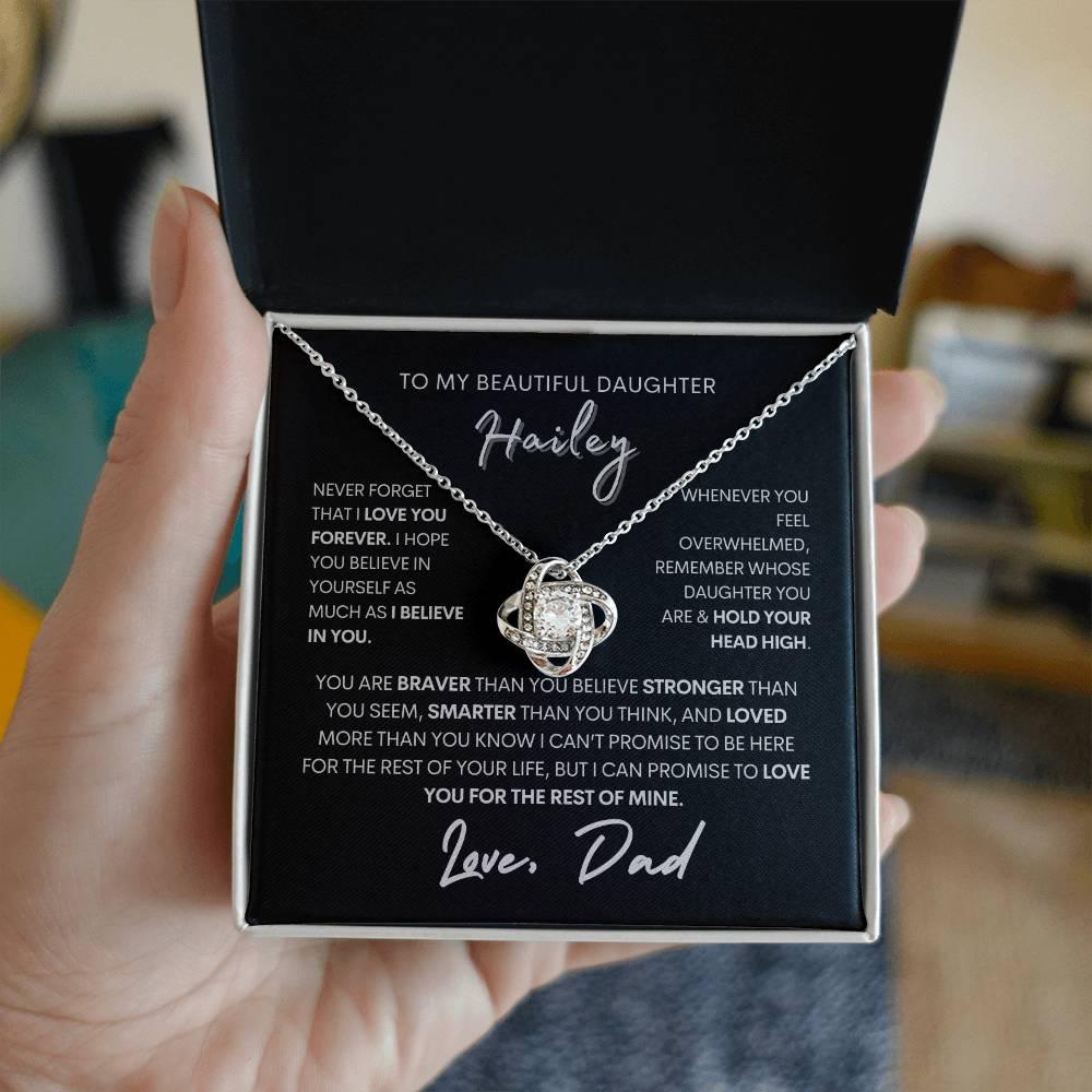 To My Beautiful Daughter Personalized Love Knot Necklace - Babaccam