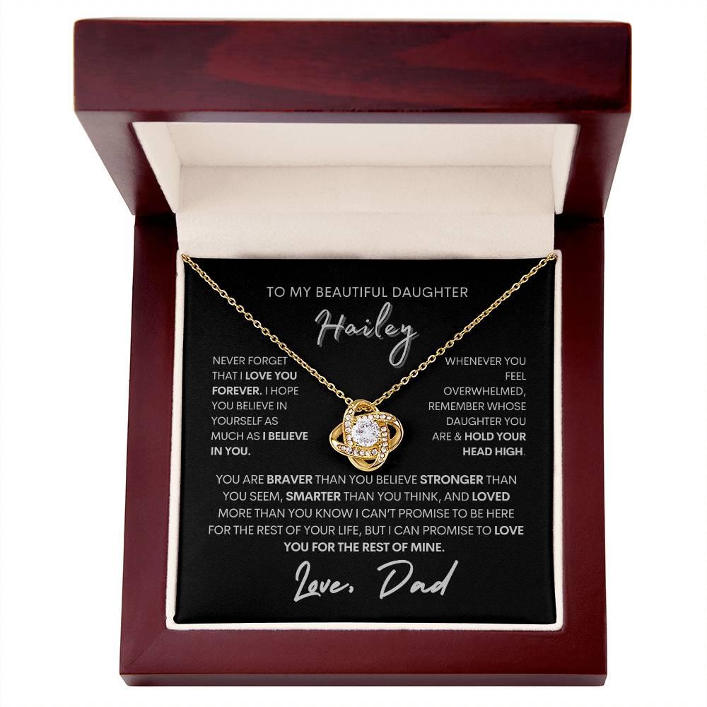 To My Beautiful Daughter Personalized Love Knot Necklace - Babaccam