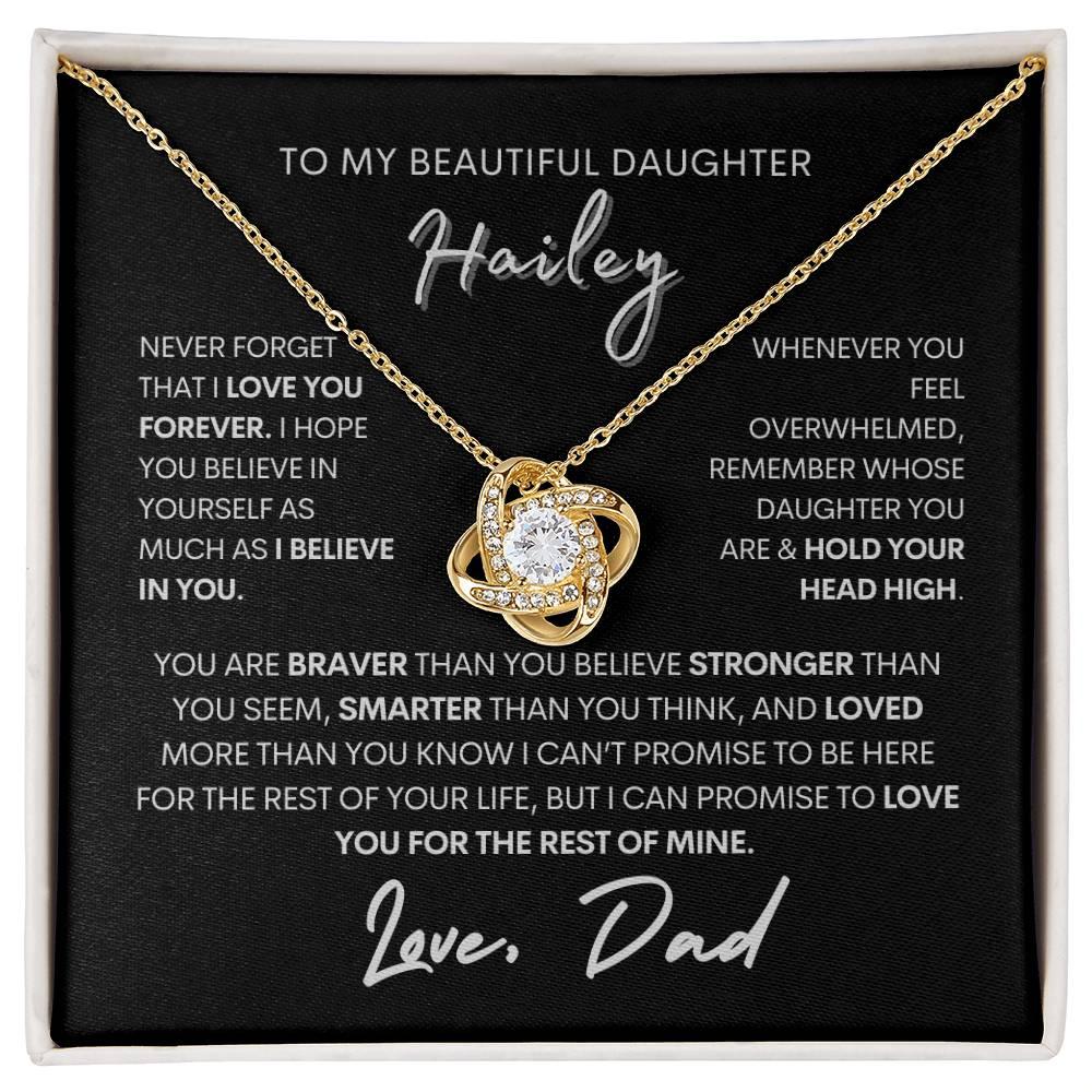To My Beautiful Daughter Personalized Love Knot Necklace - Babaccam
