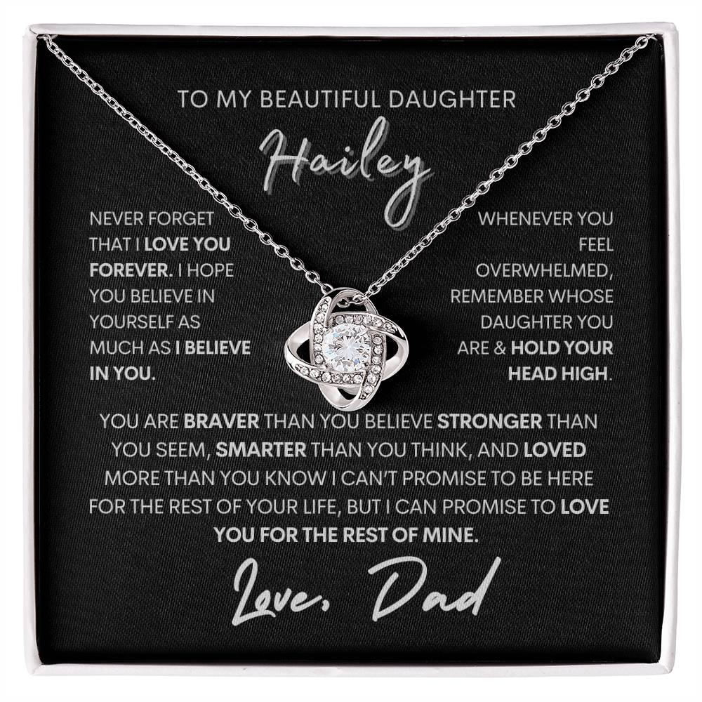 To My Beautiful Daughter Personalized Love Knot Necklace - Babaccam