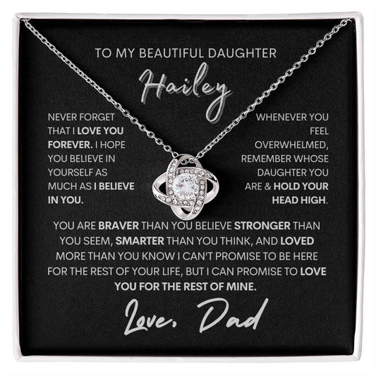 To My Beautiful Daughter Personalized Love Knot Necklace - Babaccam