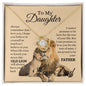 To my daughter father OLD LION Love Knot necklace - Babaccam