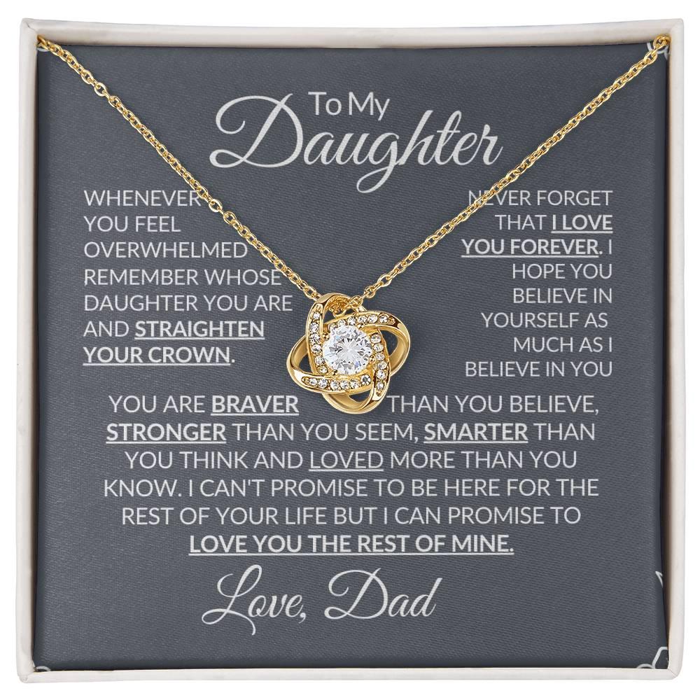 To My Daughter Love Knot Necklace - Babaccam