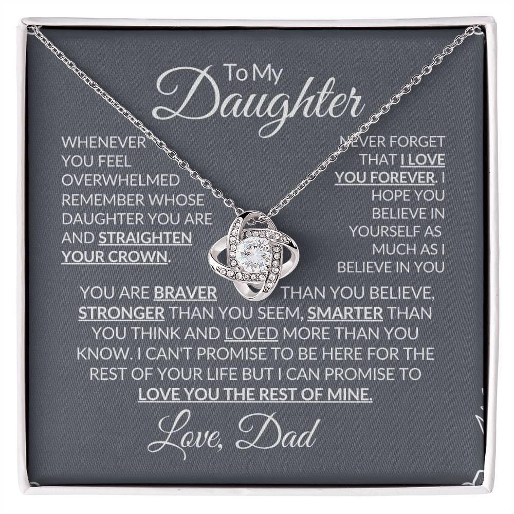 To My Daughter Love Knot Necklace - Babaccam