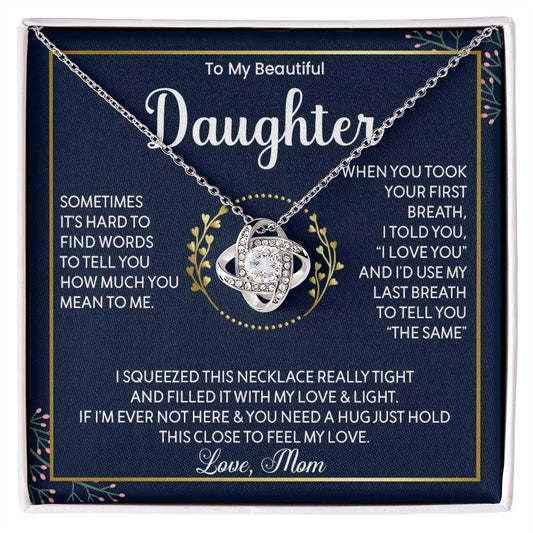 My Beautiful Daughter| I Love You - Love Knot Necklace - Babaccam